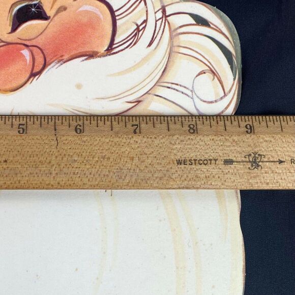 Vintage Hallmark  Christmas Santa Claus Die Cut Head 1977  Cardboard Wall Decors - Picture 7 of 8